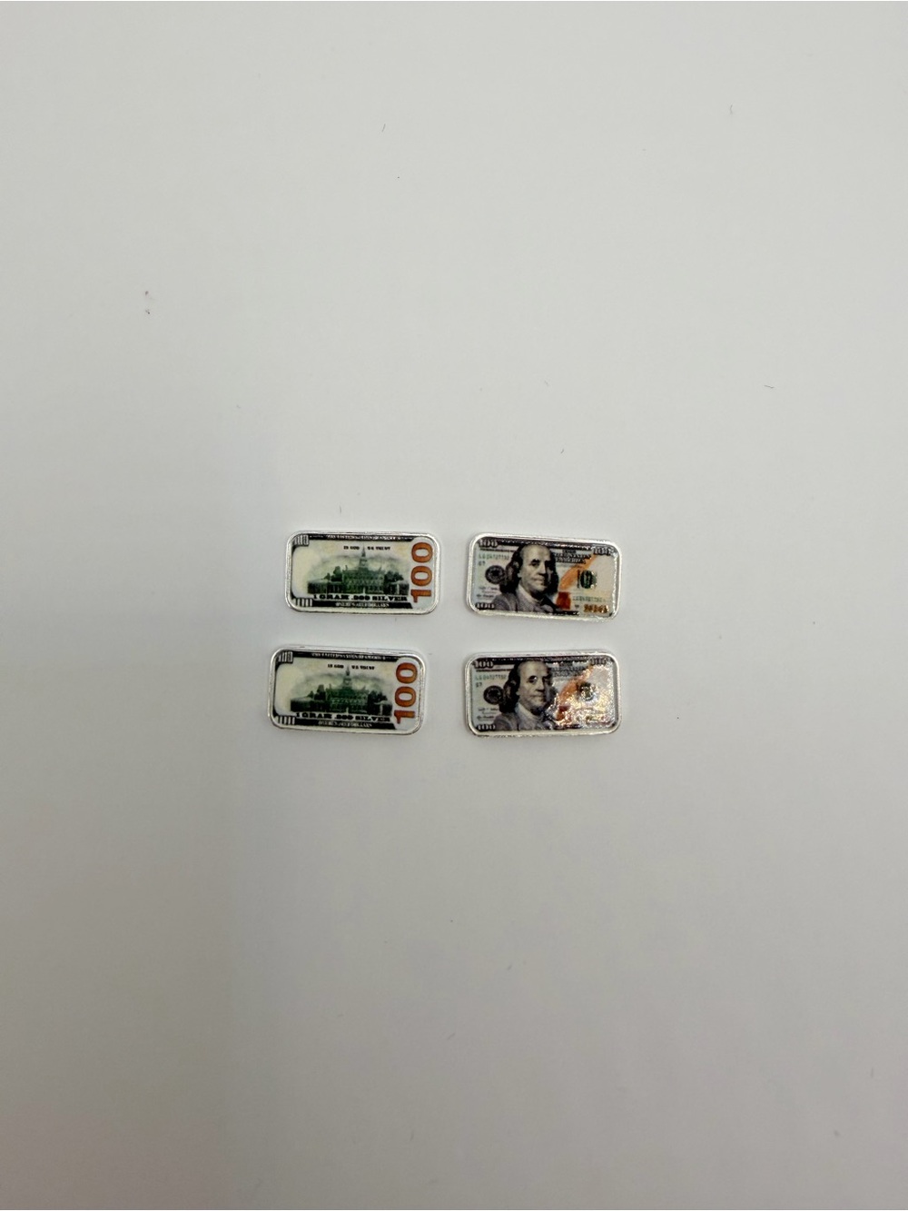 Novelty $100 Bill 1gram Fine Silver - Set of 4 for a price of one